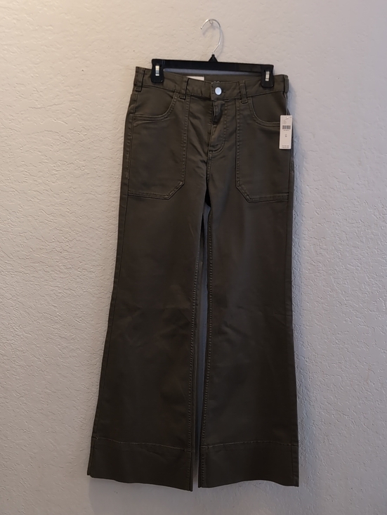 Pilcro Pants - Anthropologie Pilcro The Rylan Relax High-Rise Flare Pants in Olive Green